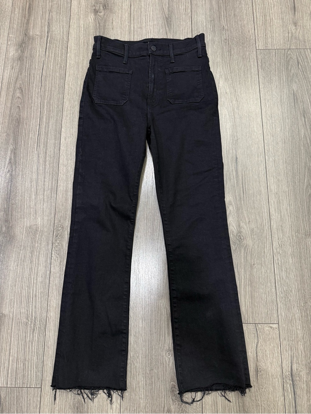 NWOT MOTHER The Hustler Patch Pocket H‎ Waist Ankle Flare Jeans in Not Guilty 28